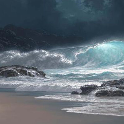 Sweeping Ocean Tide 18x36 by Roy Tabora