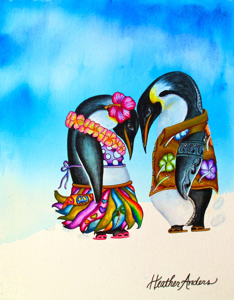 Aloha Penguins by Heather Anders