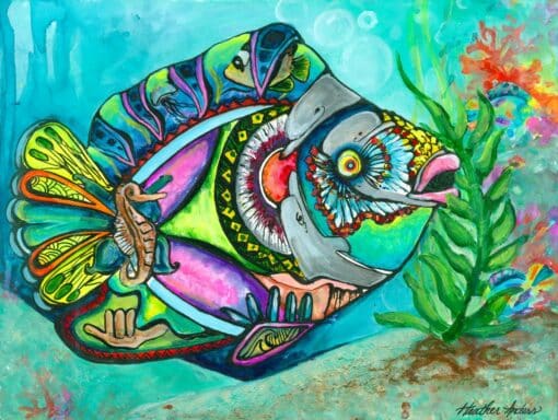 Lucky Guppy 9x12 by Heather Anders