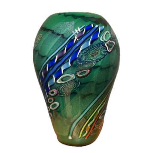Murrini Vase in Green 3 by Seattle Glass
