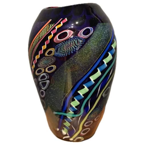 Murrini Vase in Purple 3 by Seattle Glass