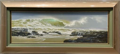 Beyond The Greys oil 12x36 by Roy Tabora