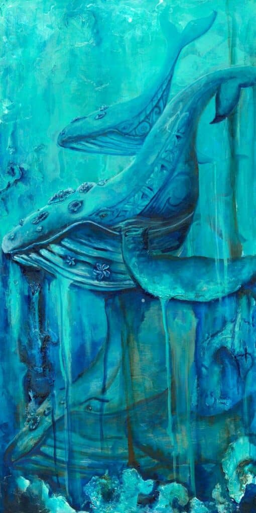 Diving In The Depths 18x36 by Heather Anders