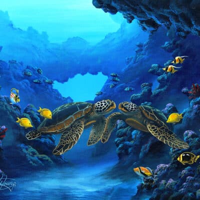 Honu's Aloha 18x24 by Ernest Young