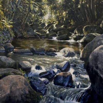 Limahuli Stream 10x14 by Ross Buckland