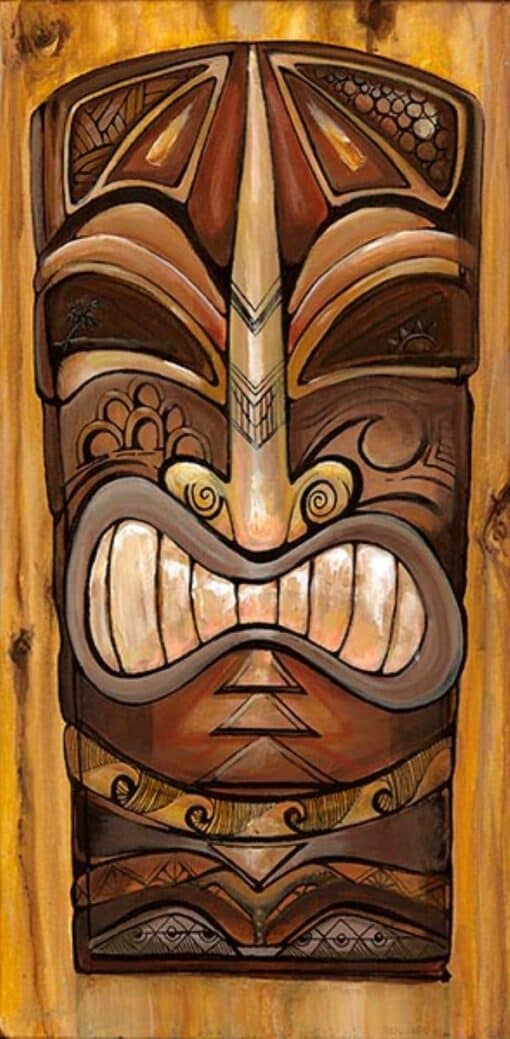 Tiki- Grin and Bare It 12x24 by Heather Anders