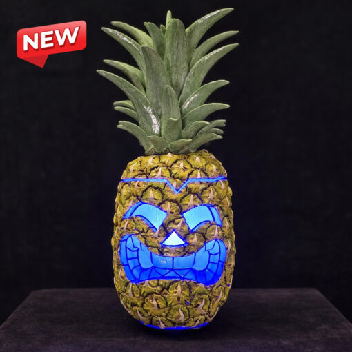 PINEAPPLE MANA LANTERN BLUE TIKI LEAF TOP by Yuri Everson