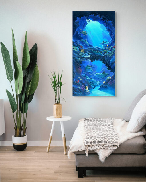 dolphin ohana 18x36 (room-mockup) Ernest Young