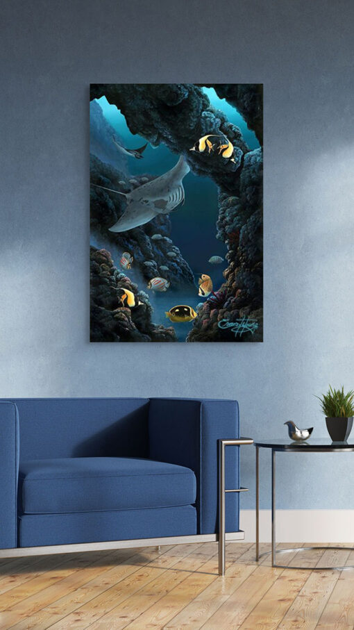 hawaiian island manta 20x30 (room-mockup) Ernest Young