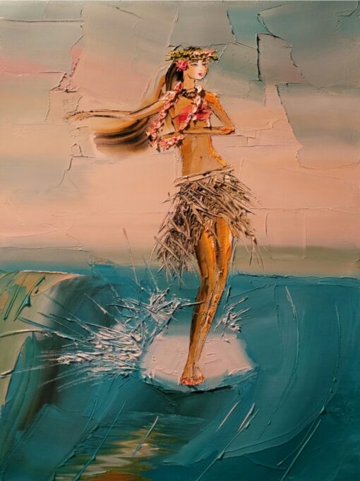 Hang 10 Hula 12x16 by Chuck Jospeh