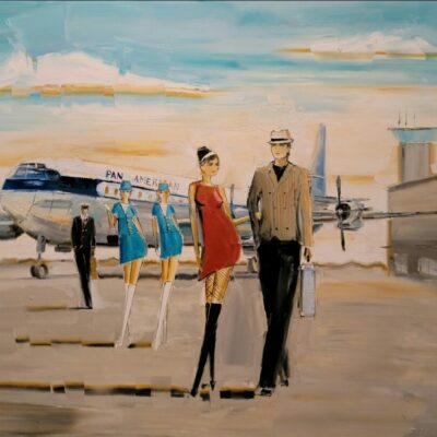 Jet Setting In Style 24x30 by Chuck Joseph