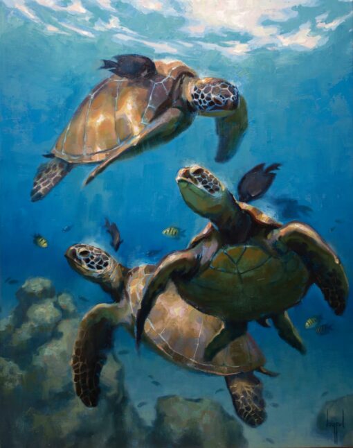 Those Who Swim Together Stay Together 22x28 by Joyful