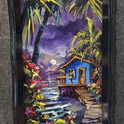 Moonlit Cottage 12x24 by Steve Barton